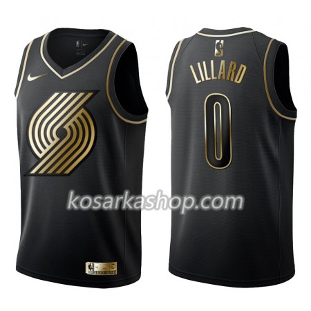 Dres Portland Trail Blazers Damian Lillard 0 Nike Crna Golden Edition Swingman